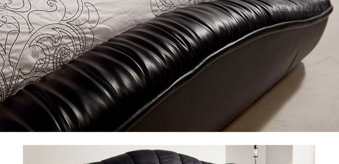 韓式家具廠家創(chuàng)意臥室真皮藝軟體床簡(jiǎn)約雙人婚床可訂制包郵282